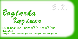 boglarka kazimer business card